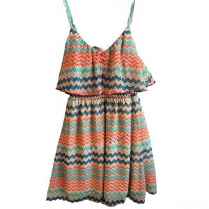 ❤️ Love Fire Multicolor Chevron Mini Dress Size Small